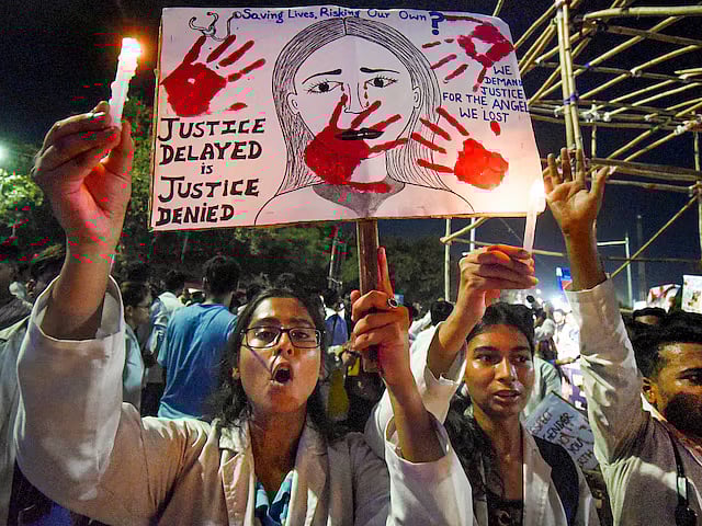 Doctors' protest in Kolkata after RG Kar Hospital incident | - PTI